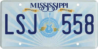 MS license plate LSJ558
