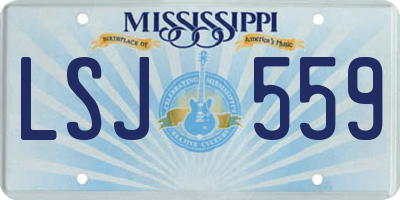 MS license plate LSJ559