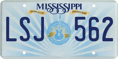MS license plate LSJ562