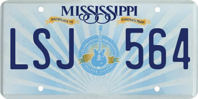 MS license plate LSJ564