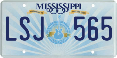 MS license plate LSJ565
