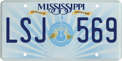 MS license plate LSJ569