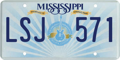 MS license plate LSJ571