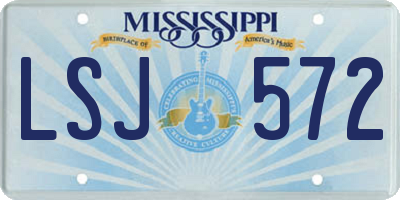 MS license plate LSJ572