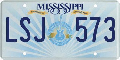 MS license plate LSJ573