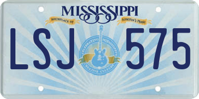 MS license plate LSJ575