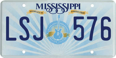 MS license plate LSJ576