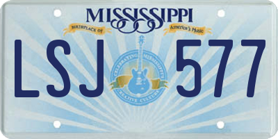 MS license plate LSJ577