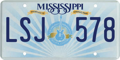 MS license plate LSJ578