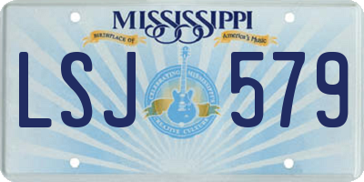 MS license plate LSJ579