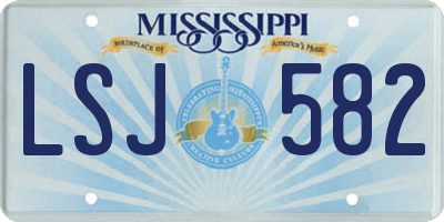 MS license plate LSJ582