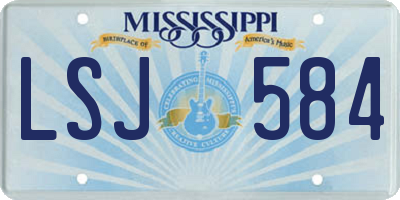 MS license plate LSJ584