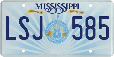 MS license plate LSJ585