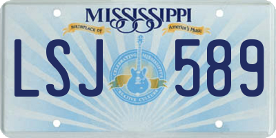 MS license plate LSJ589