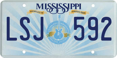 MS license plate LSJ592