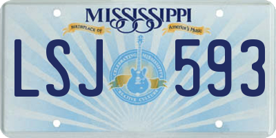 MS license plate LSJ593