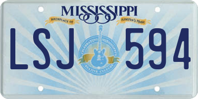 MS license plate LSJ594