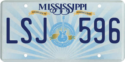 MS license plate LSJ596