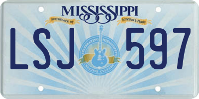 MS license plate LSJ597