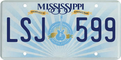 MS license plate LSJ599