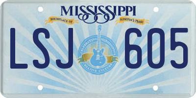 MS license plate LSJ605
