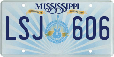 MS license plate LSJ606