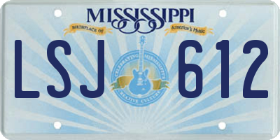MS license plate LSJ612