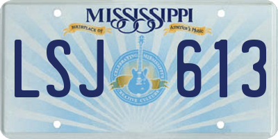 MS license plate LSJ613