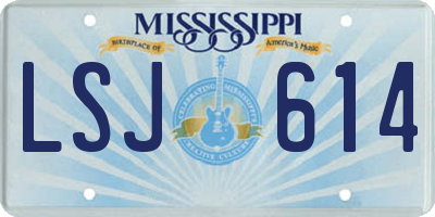 MS license plate LSJ614