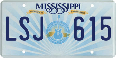 MS license plate LSJ615