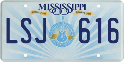 MS license plate LSJ616