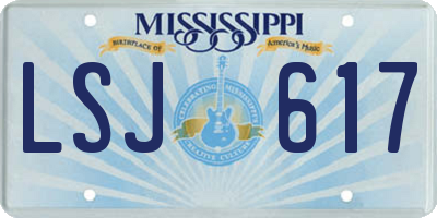 MS license plate LSJ617