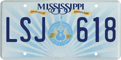 MS license plate LSJ618