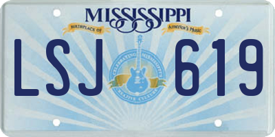 MS license plate LSJ619