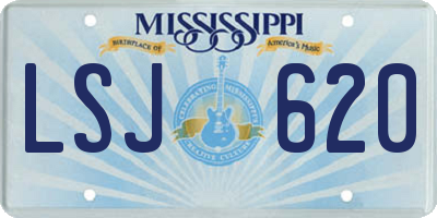 MS license plate LSJ620