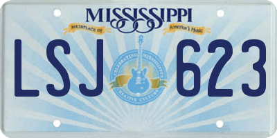 MS license plate LSJ623