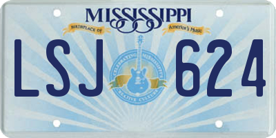 MS license plate LSJ624
