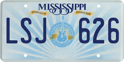 MS license plate LSJ626