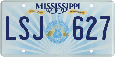MS license plate LSJ627