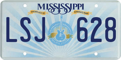 MS license plate LSJ628
