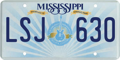 MS license plate LSJ630