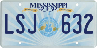 MS license plate LSJ632