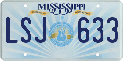 MS license plate LSJ633