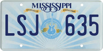 MS license plate LSJ635