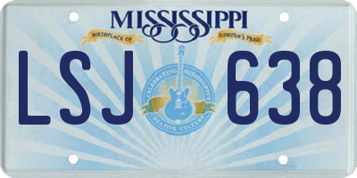 MS license plate LSJ638