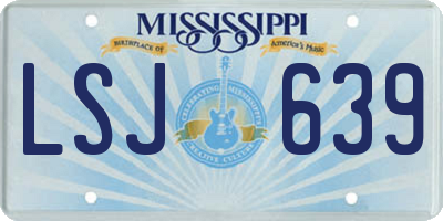 MS license plate LSJ639