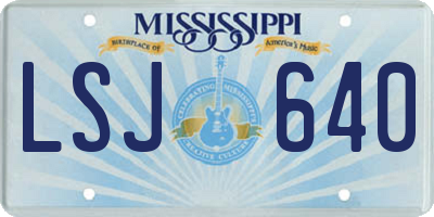 MS license plate LSJ640