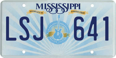 MS license plate LSJ641