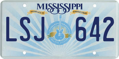 MS license plate LSJ642