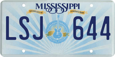 MS license plate LSJ644